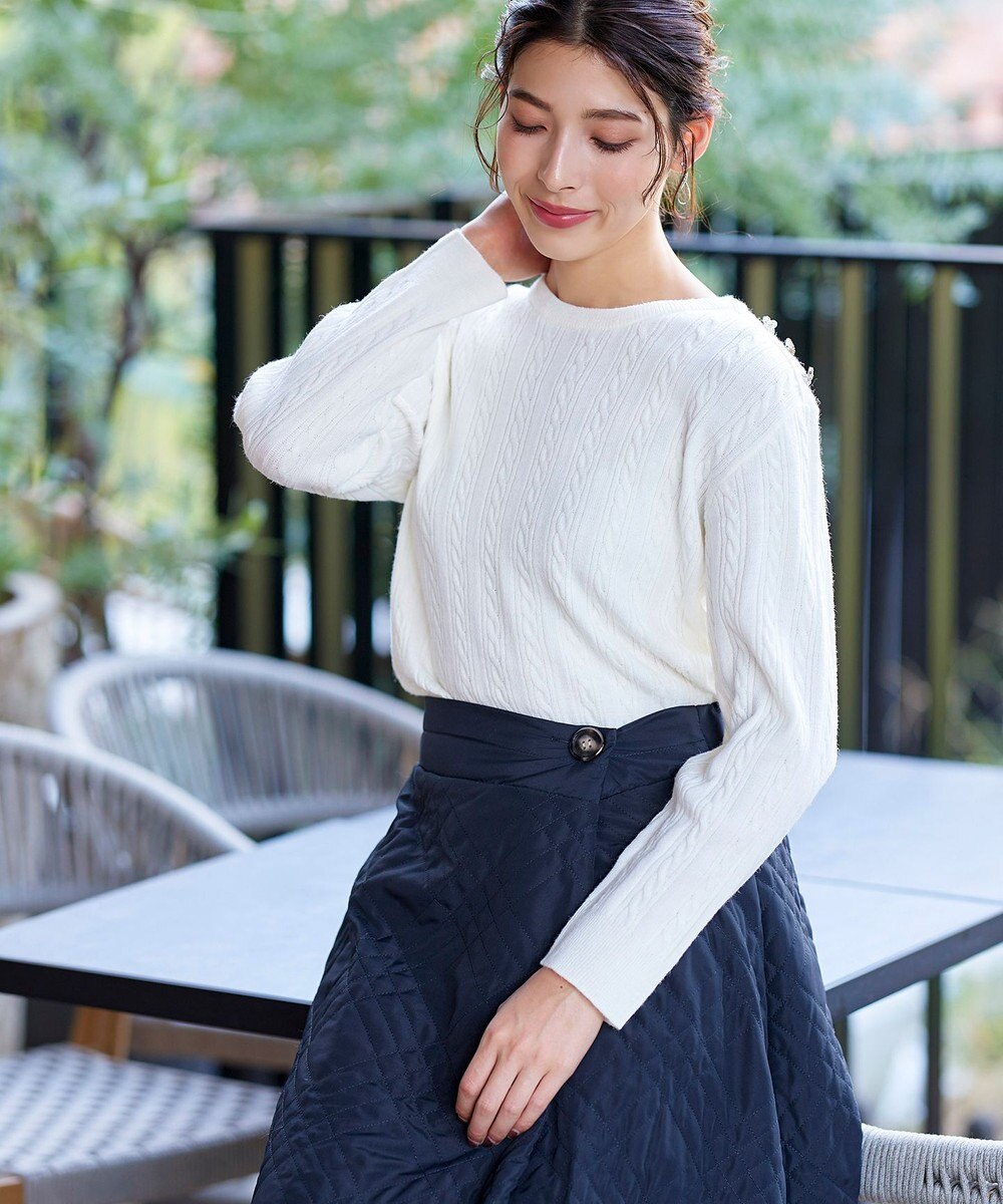 Tiaclasse ミモレ丈中綿スカート 