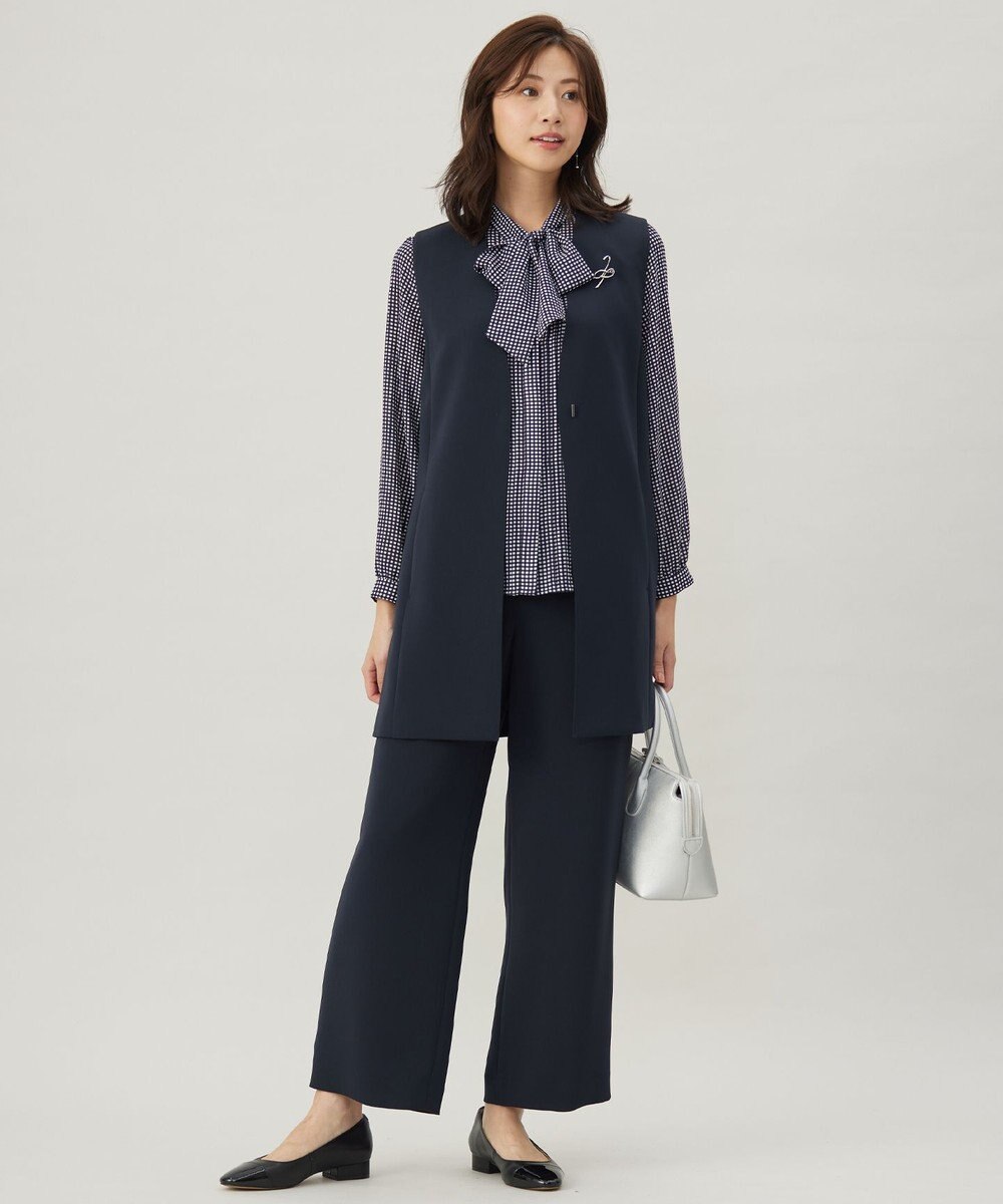 J.PRESS LADIES 【セットアップ対応・洗える】セラテリーダブルクロス ジレ 