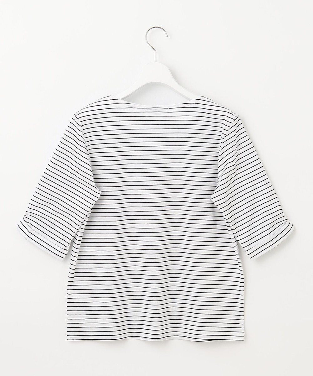 J.PRESS LADIES 【接触冷感・UVケア】 スムースジャージー タックスリーブ ボーダー カットソー 