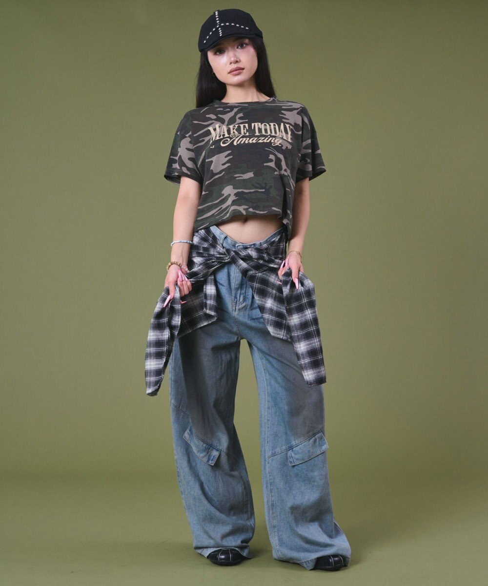 WEGO フェイクシャツスリーブデニム 