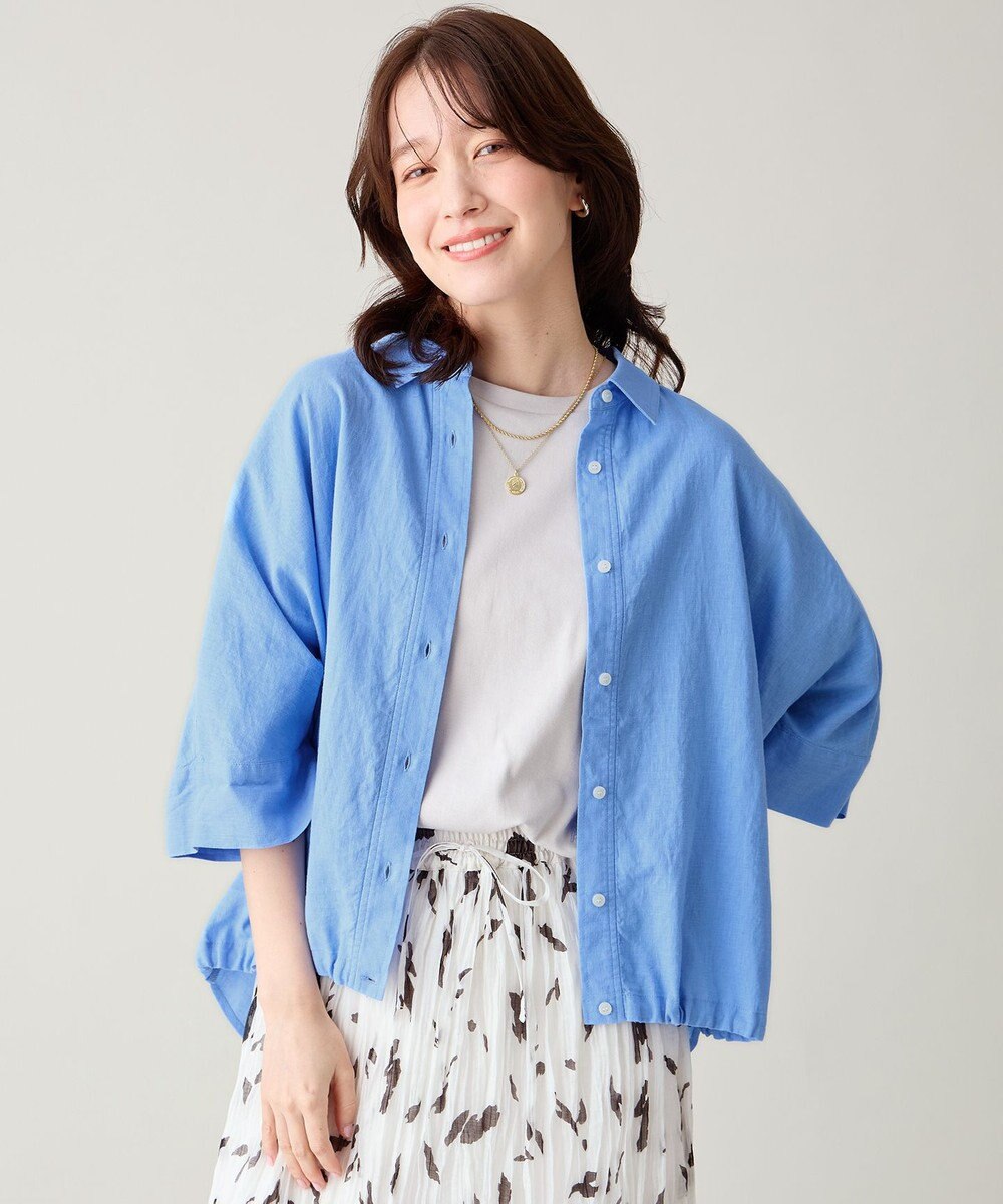 ANY ヨーロピアンリネンハーフスリーブシャツ 