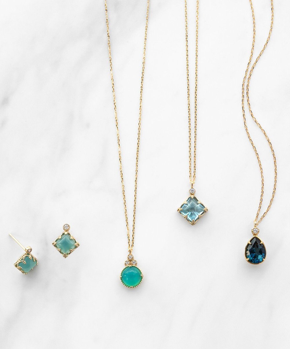 TOCCA 【WEB＆数量限定】PIECE OF FLOWER NECKLACE K18 ロンドンブルートパーズ ダイヤモンド ネックレス 