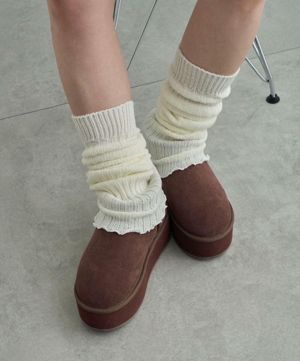 WEGO 【暖かい】厚底ショートFムートンブーツ 