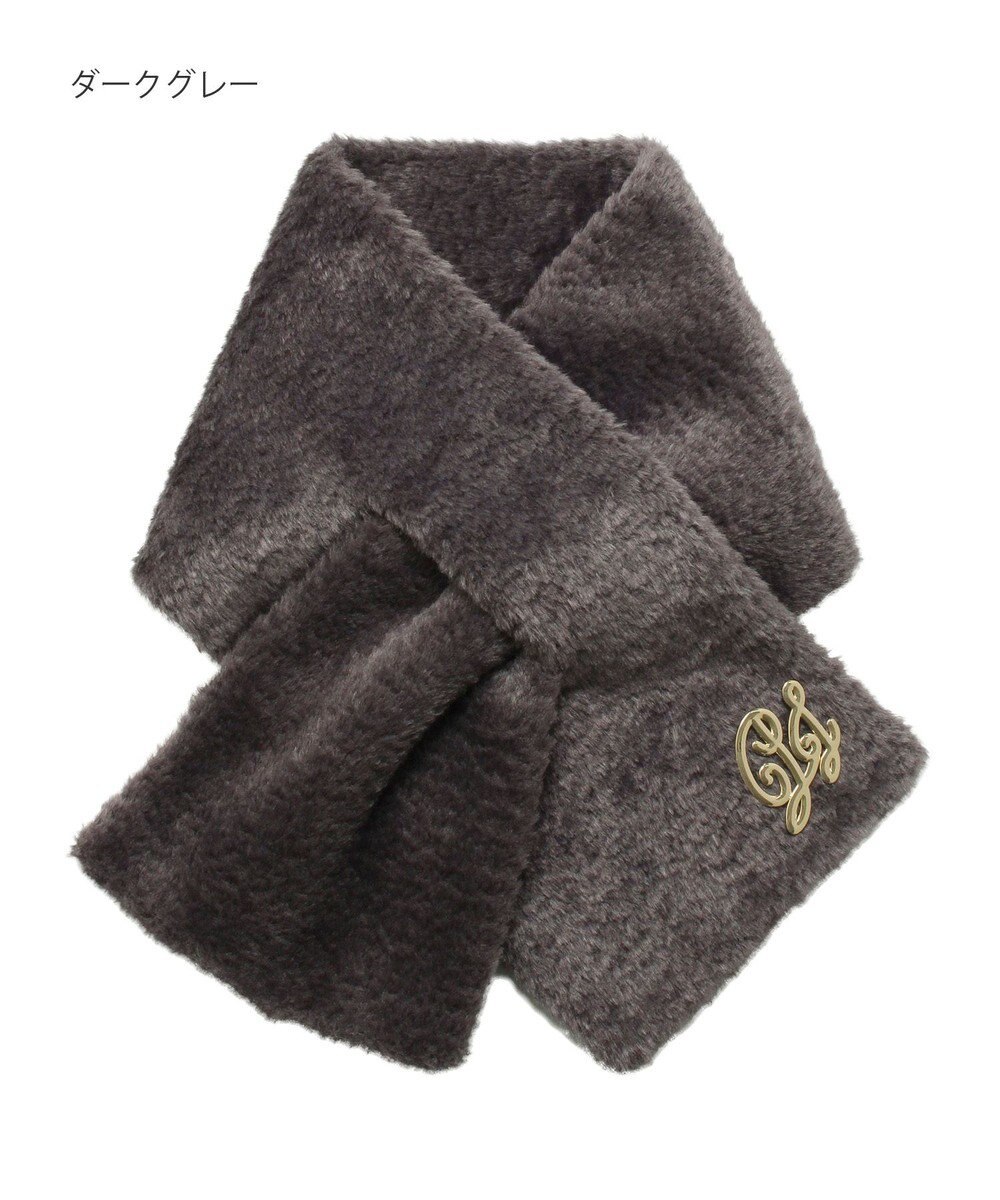 MOONBAT PAUL & JOE ACCESSOIRES フェイクファーブローチマフラー 