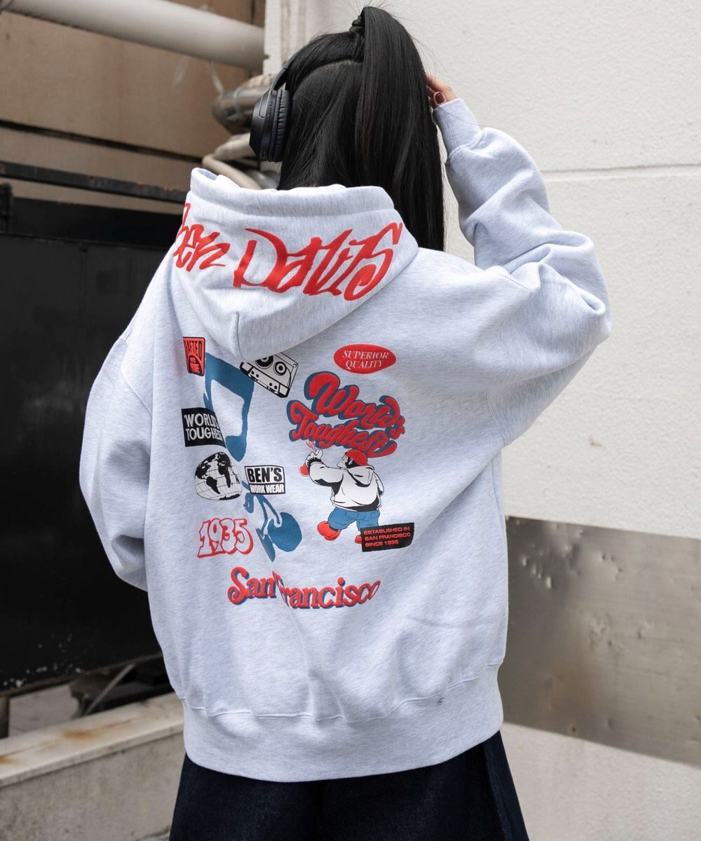WEGO 【ユニセックス着用ITEM】別注BENDAVISグラフィックプルパーカー 