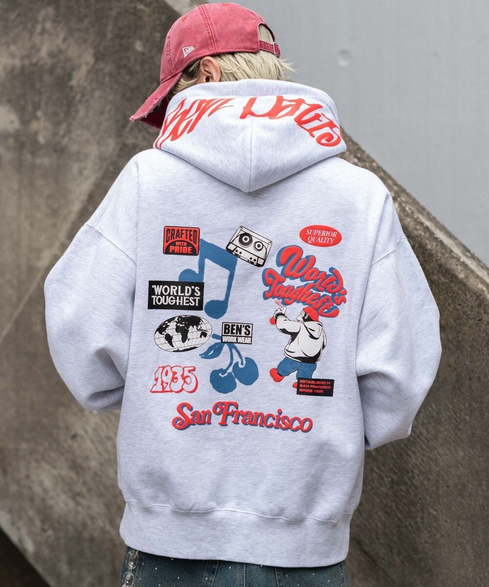 WEGO 【ユニセックス着用ITEM】別注BENDAVISグラフィックプルパーカー 