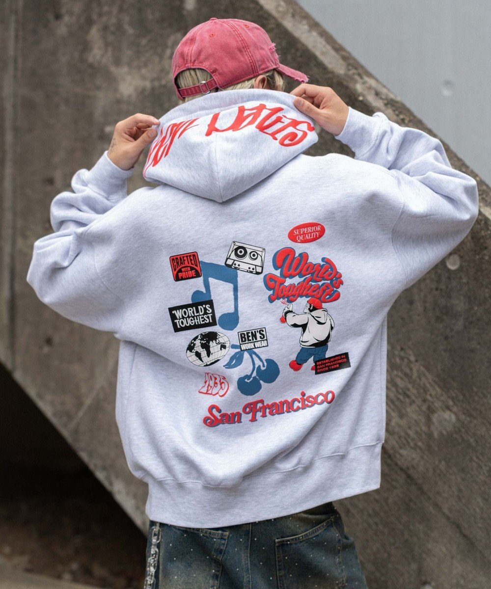 WEGO 【ユニセックス着用ITEM】別注BENDAVISグラフィックプルパーカー 