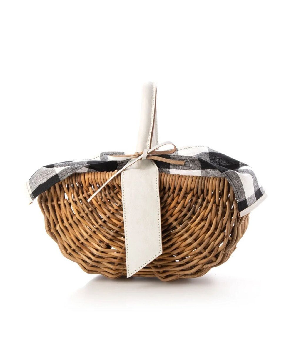 UNBILLION perche アラログ×姫路レザーフラップ付きカゴバッグ 