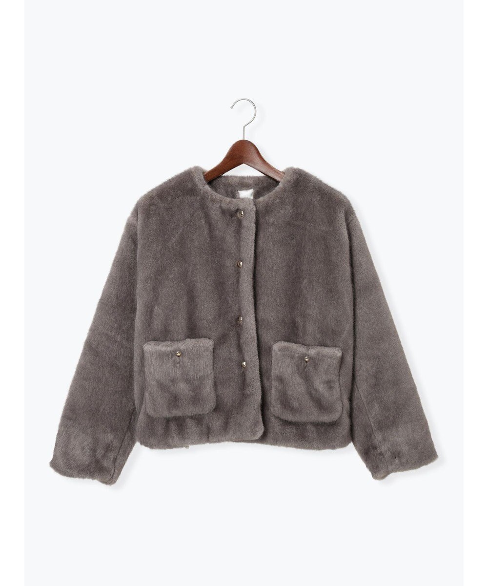 Te chichi グラデーションファーノーカラージャケット《2025winter catalog item》 