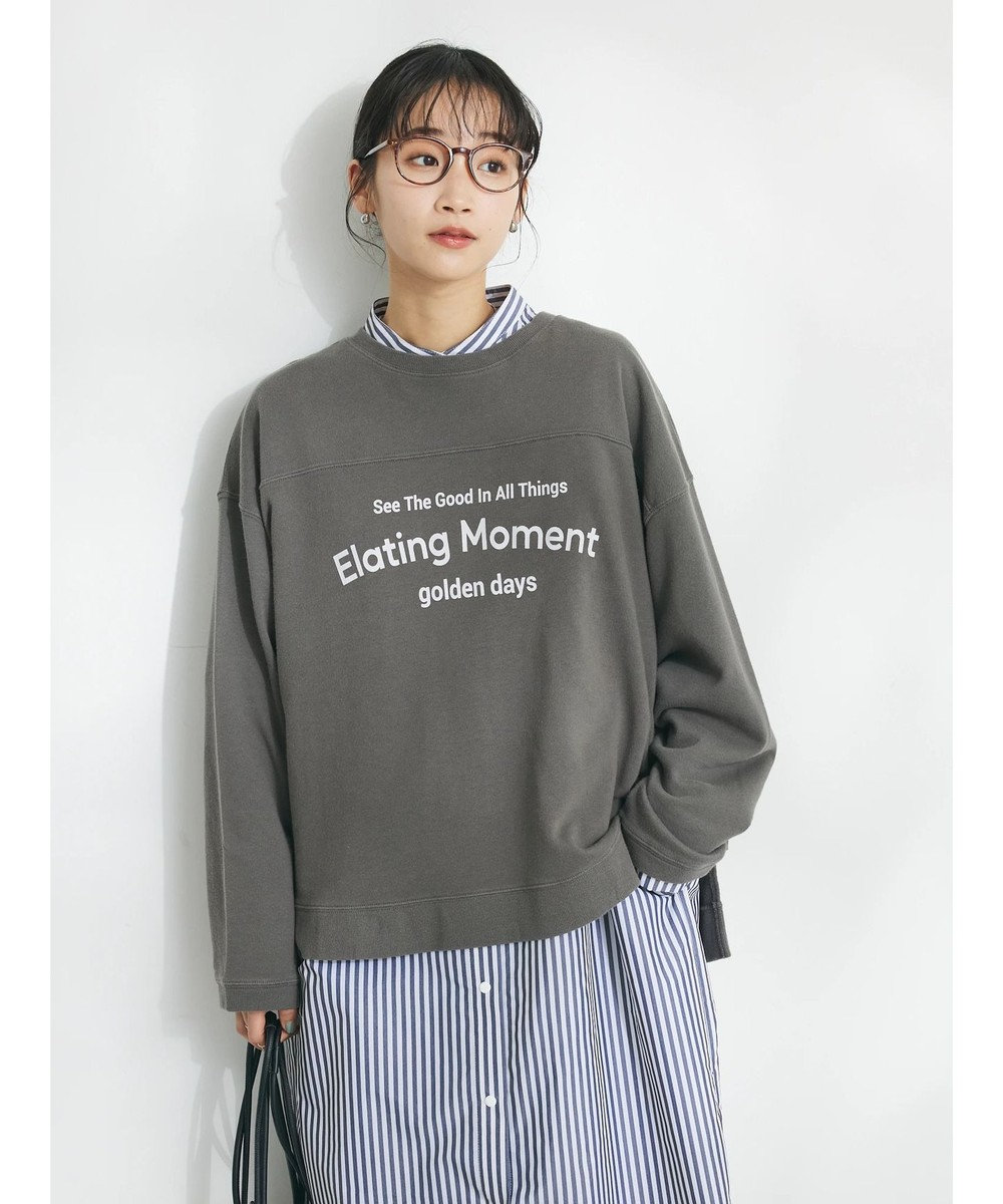 CRAFT STANDARD BOUTIQUE ミニ裏毛パウダー加工ＰＴ　Ｐ／Ｏ　Ｌ／Ｓ Charcoal Gray