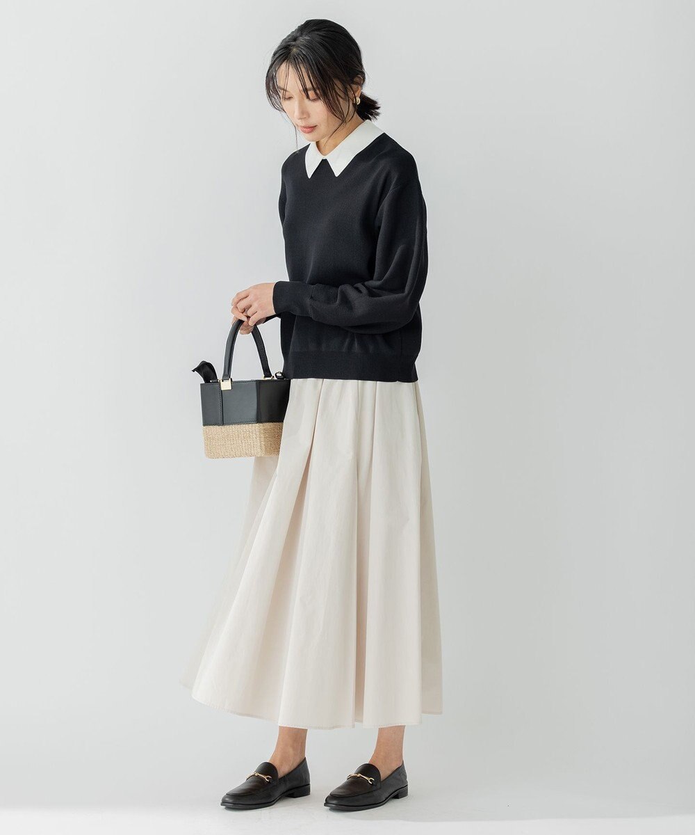 23区 【WEB限定】コットンポリエステル 襟デザイン ニット 