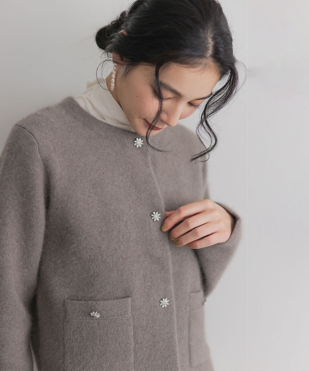 組曲 L 【加藤ローサさん着用】フラッフィーファーニット ジャケット 