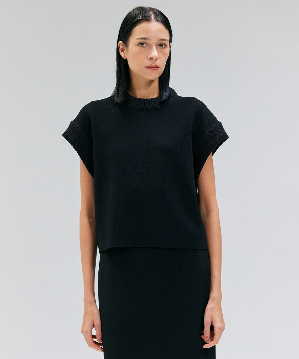 BEIGE， 【洗える・Oggi 11月号掲載】LAURA / ドライタッチ異素材リブニット 