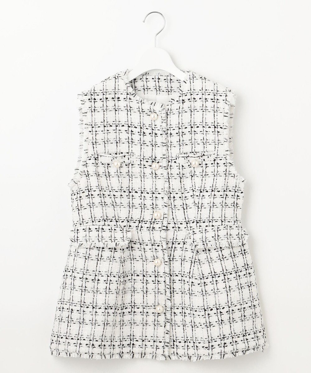 Feroux 【洗える】ラメツイード ジレ 