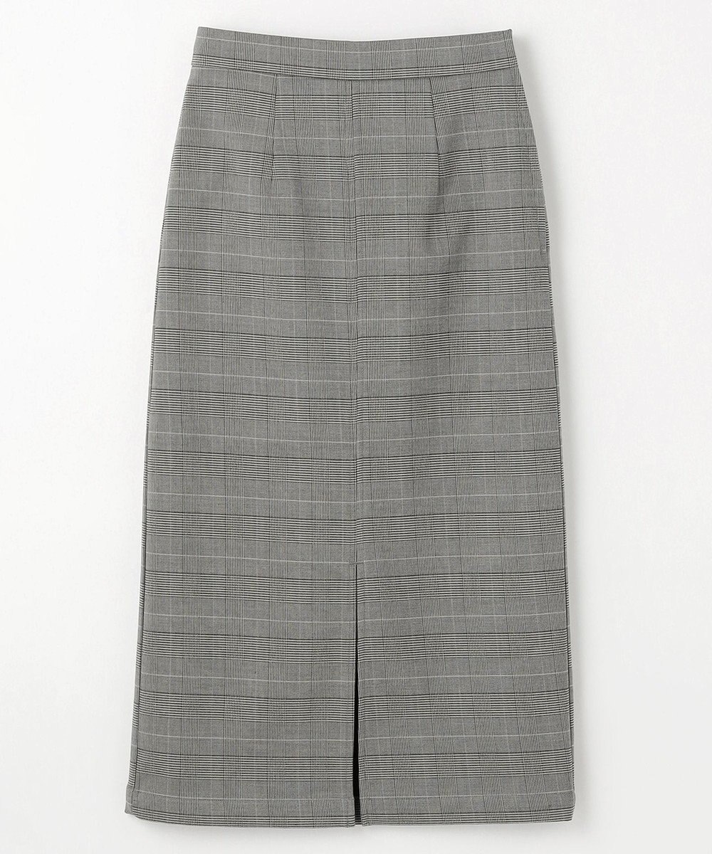 ANY L 【手洗い可/ウエストゴム/裏起毛】チェックボンディングタイトスカート 