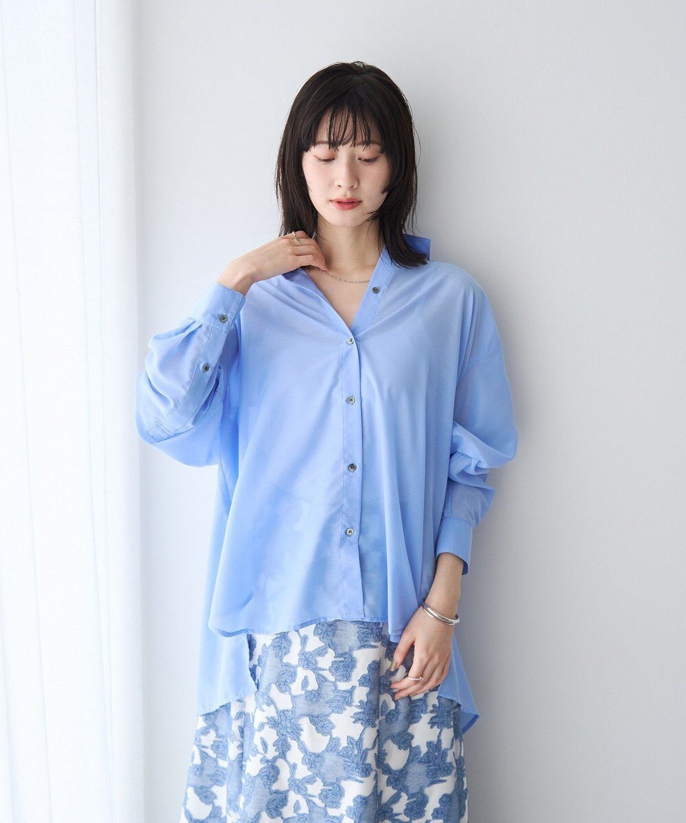 YECCA VECCA バック釦シアーシャツ 