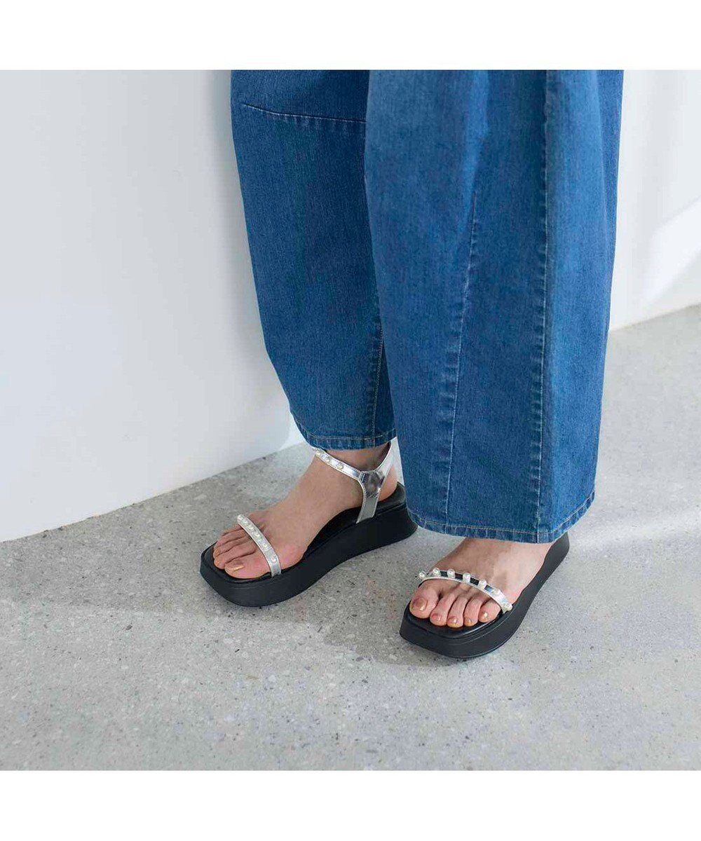 MODE ET JACOMO <noyau>パールデザイン厚底スポーツサンダル 