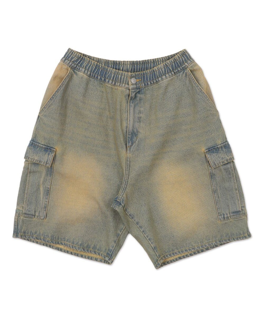 WEGO 【SMLサイズ展開】イージーバギーデニムカーゴショーツ 