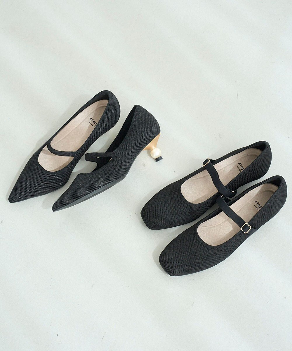 steppi 【洗える/撥水】パールヒール パンプス 