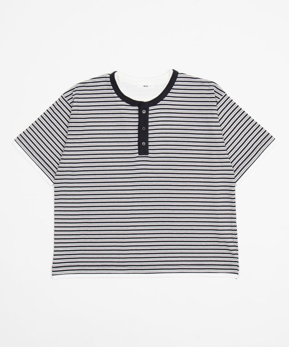 WEGO 【ユニセックス着用ITEM】ボーダーヘンリーネックT（SS） 