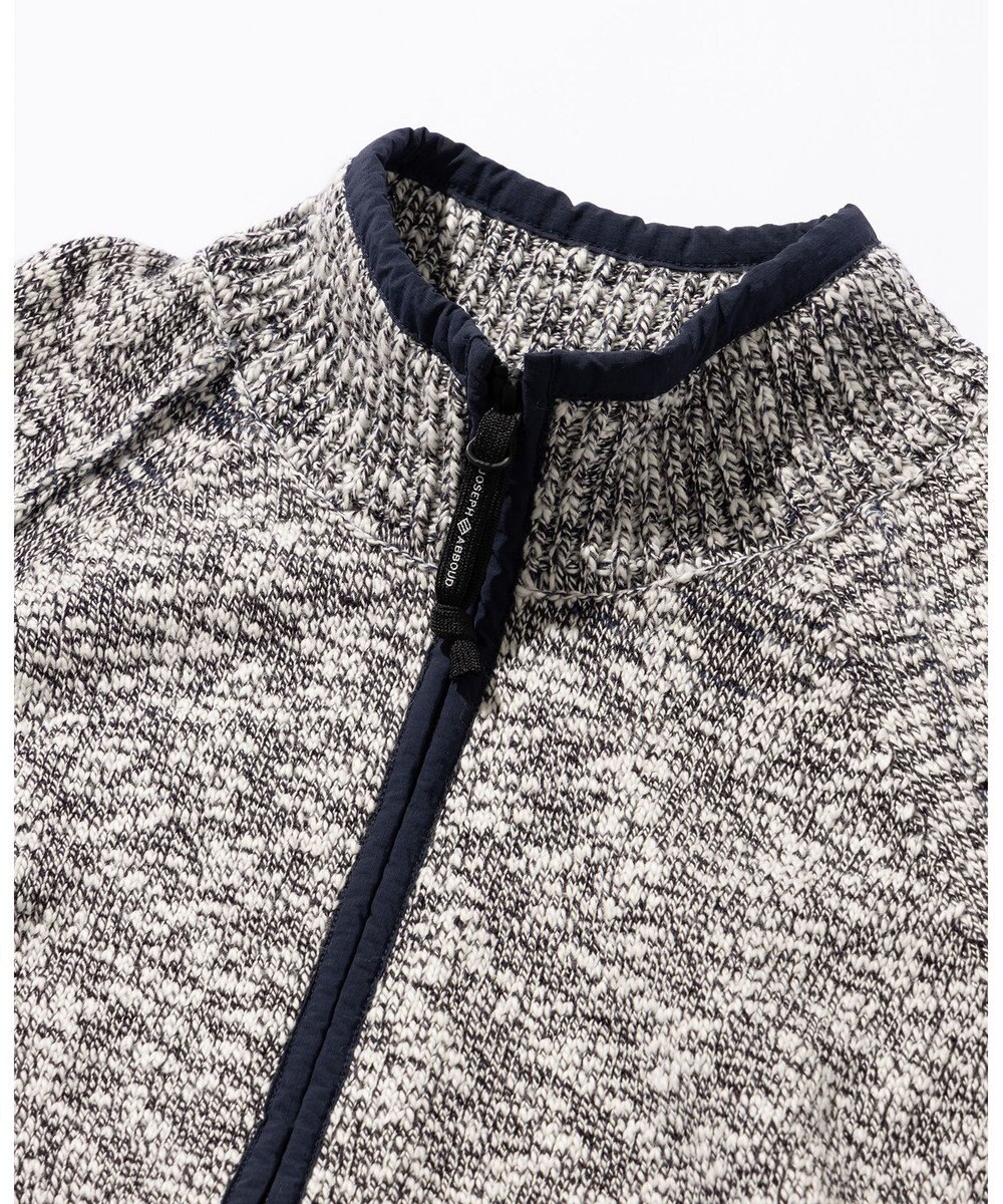 JOSEPH ABBOUD MOUNTAIN 【洗える・イタリア糸使用】 コットンスラブ ニット ブルゾン 