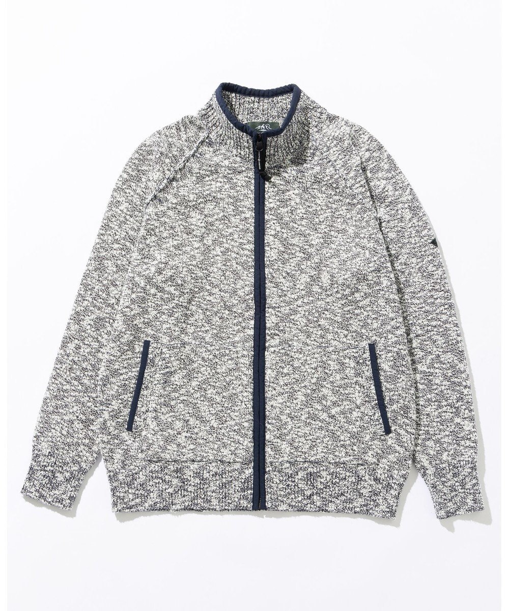 JOSEPH ABBOUD MOUNTAIN 【洗える・イタリア糸使用】 コットンスラブ ニット ブルゾン 