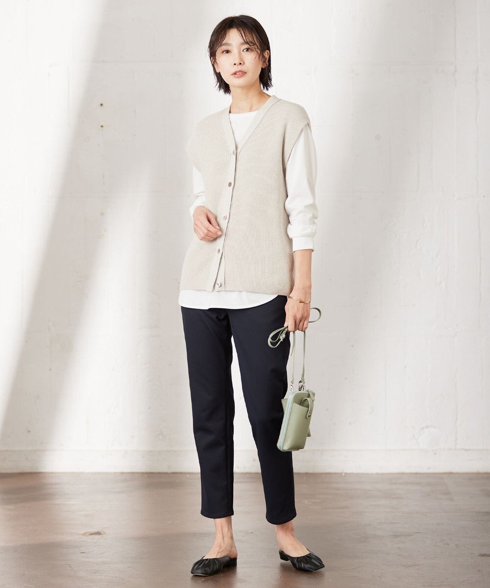 J.PRESS LADIES 【洗える】 シネコットン ニットジレ 