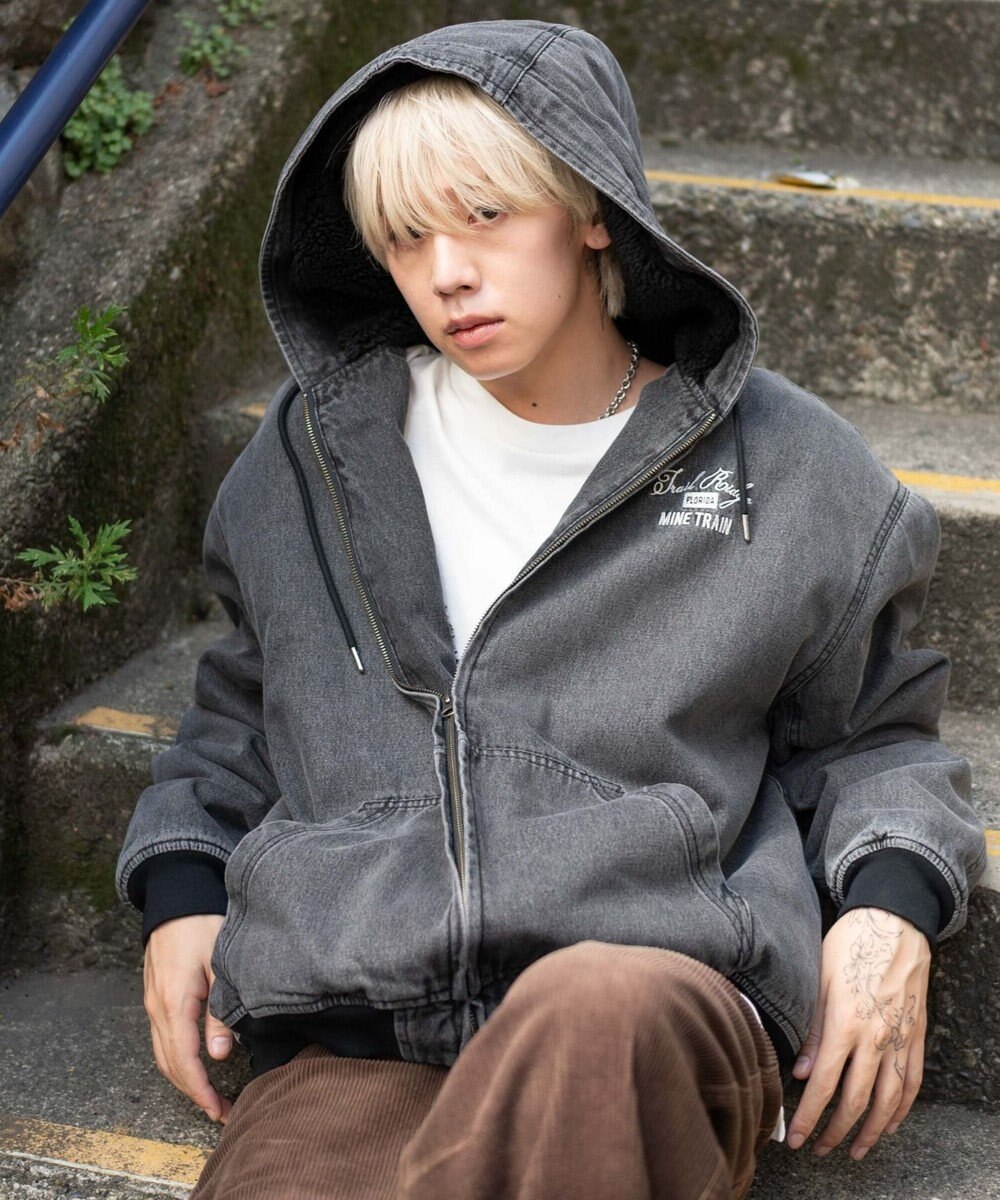 WEGO 【ユニセックス着用ITEM/MLサイズ展開】ワーカーズボアフードブルゾン 