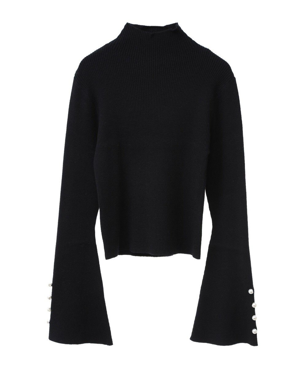 Green Parks ・ｓｗｉｎｇ　ｂｙ　袖パールボタンハイネックニット 