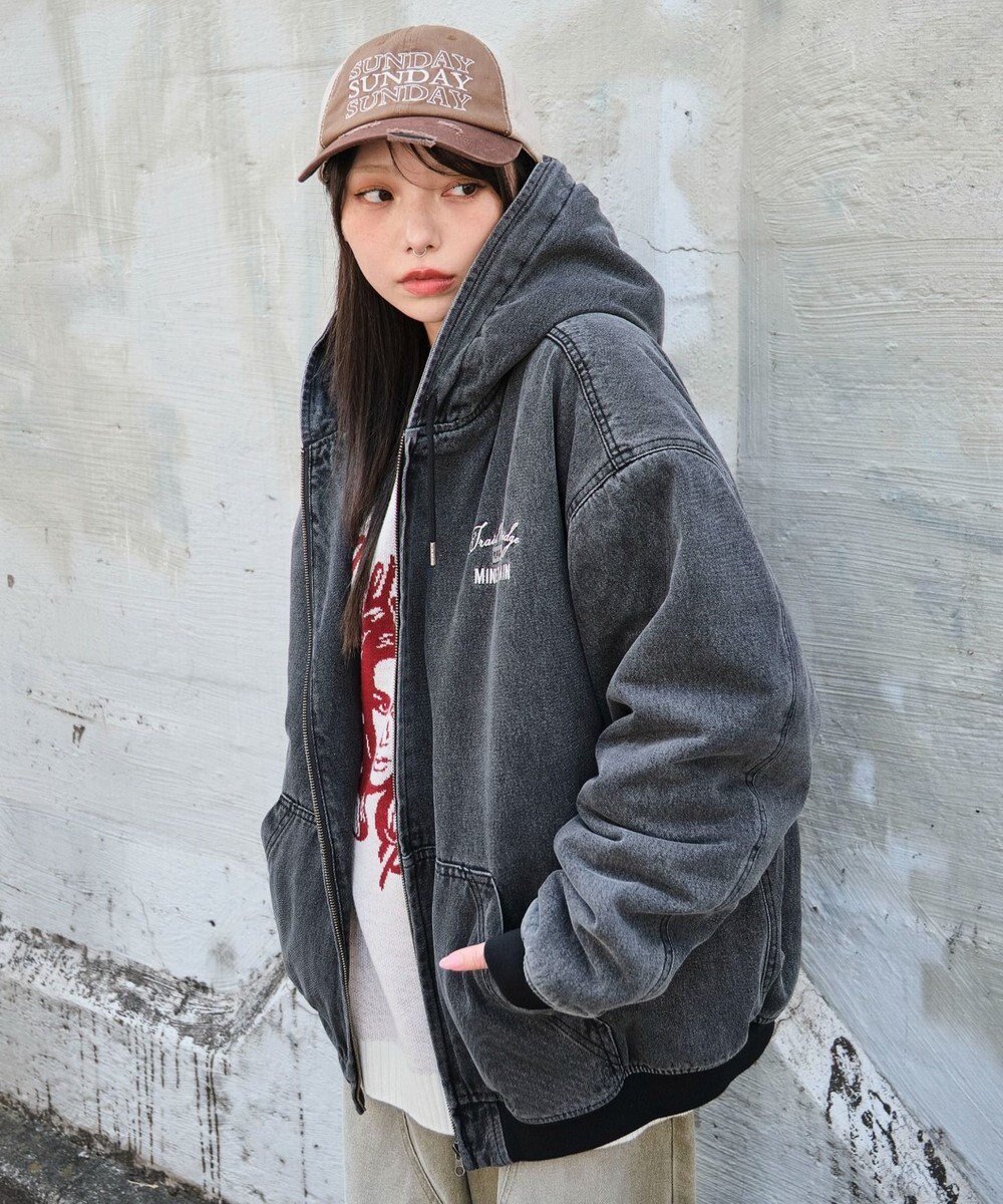 WEGO 【ユニセックス着用ITEM/MLサイズ展開】ワーカーズボアフードブルゾン 