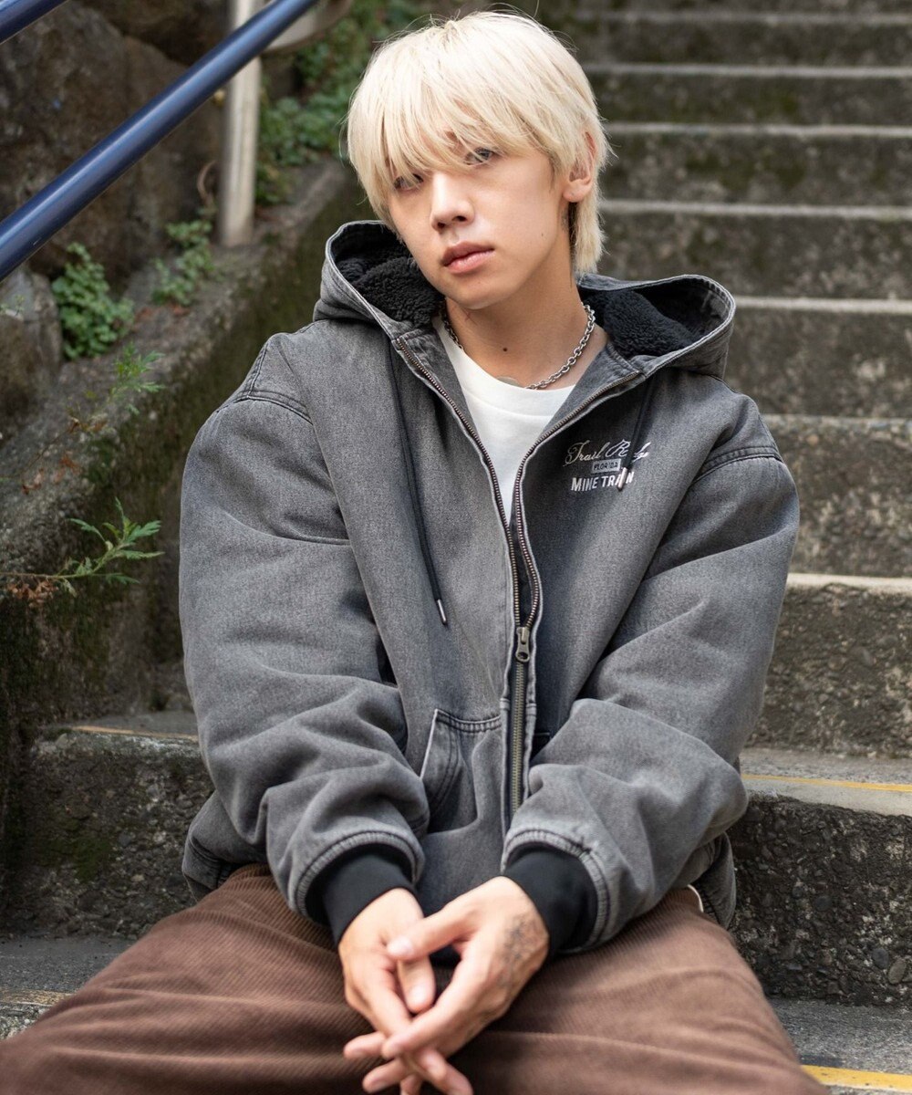 WEGO 【ユニセックス着用ITEM/MLサイズ展開】ワーカーズボアフードブルゾン 