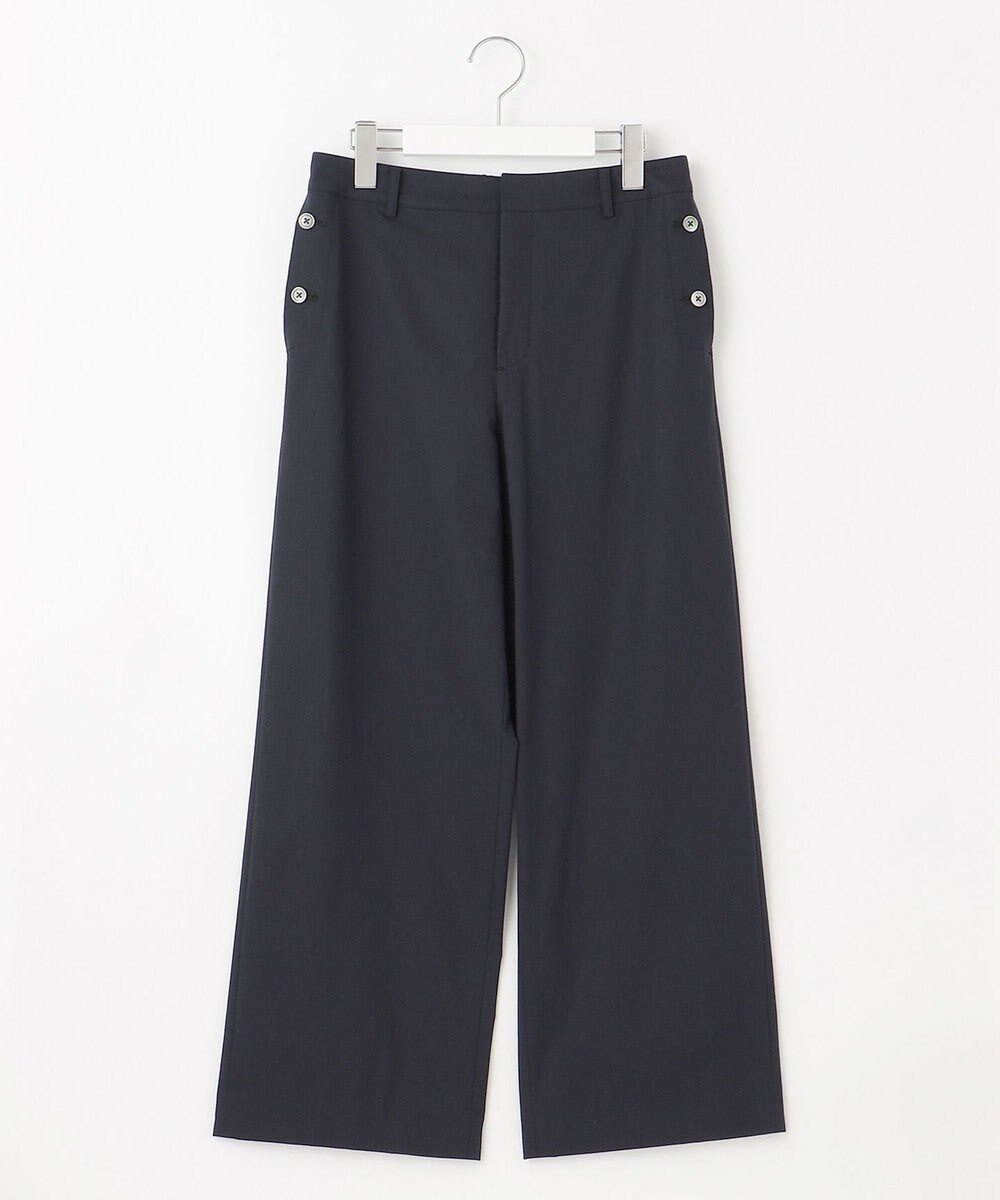 J.PRESS LADIES 【洗える・セットアップ対応】セルロースリネンストレッチ セミワイド パンツ 