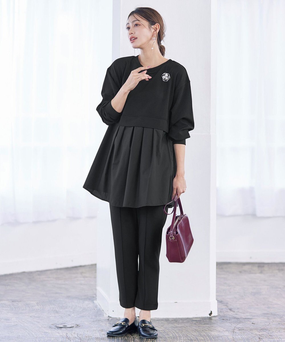 Tiaclasse 【洗える】裏ベロアジョーゼットジョグパンツ 