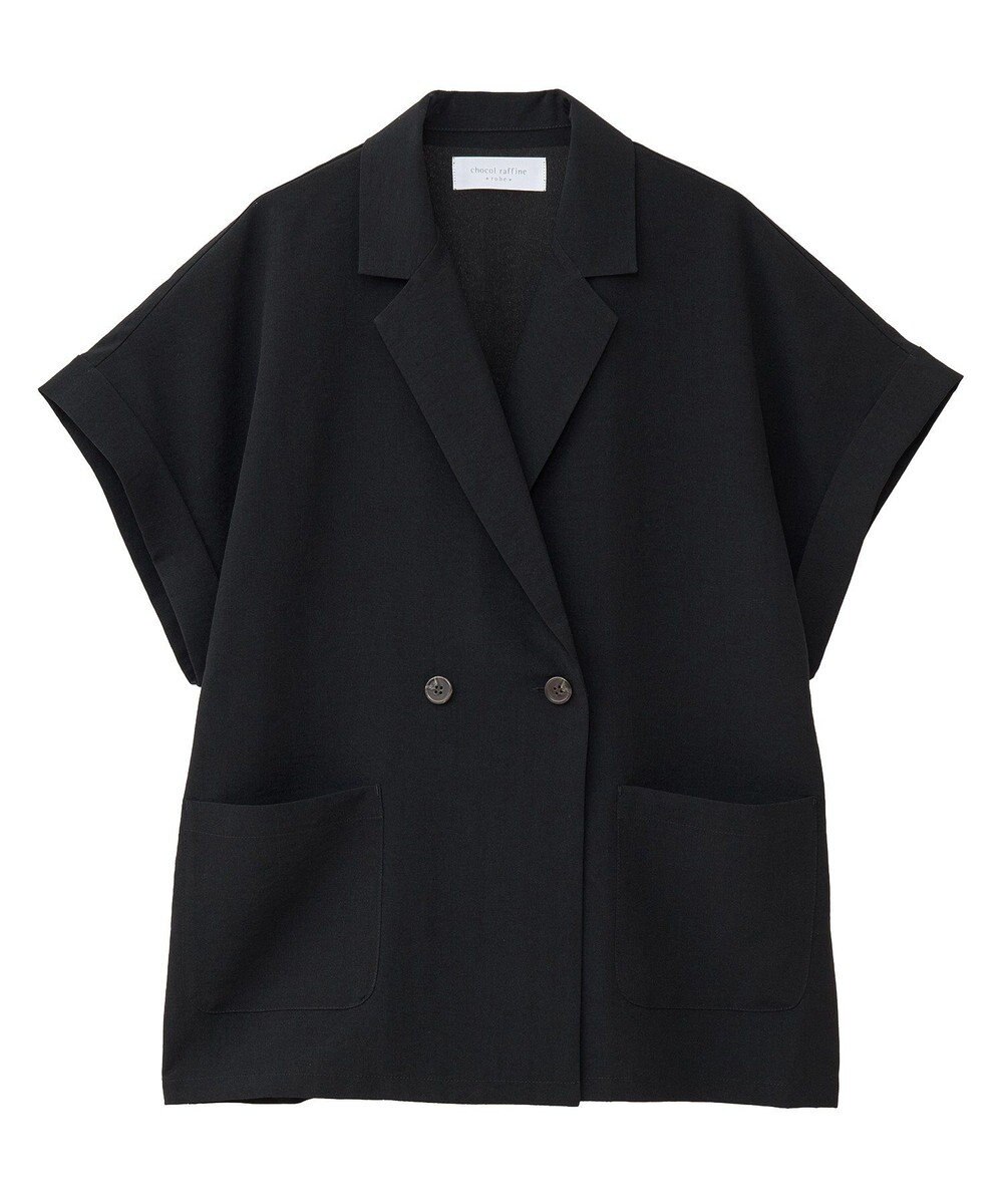 Green Parks 麻調合繊フレンチスリーブジャケット 