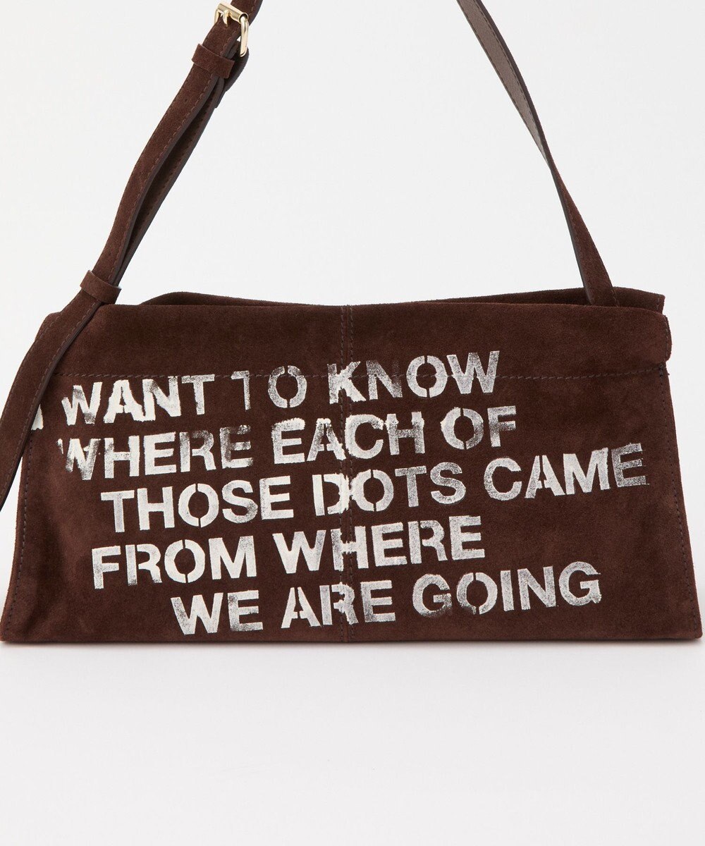 russet ステンシルデザインスエード横長ショルダーバッグ(CE-1640) 