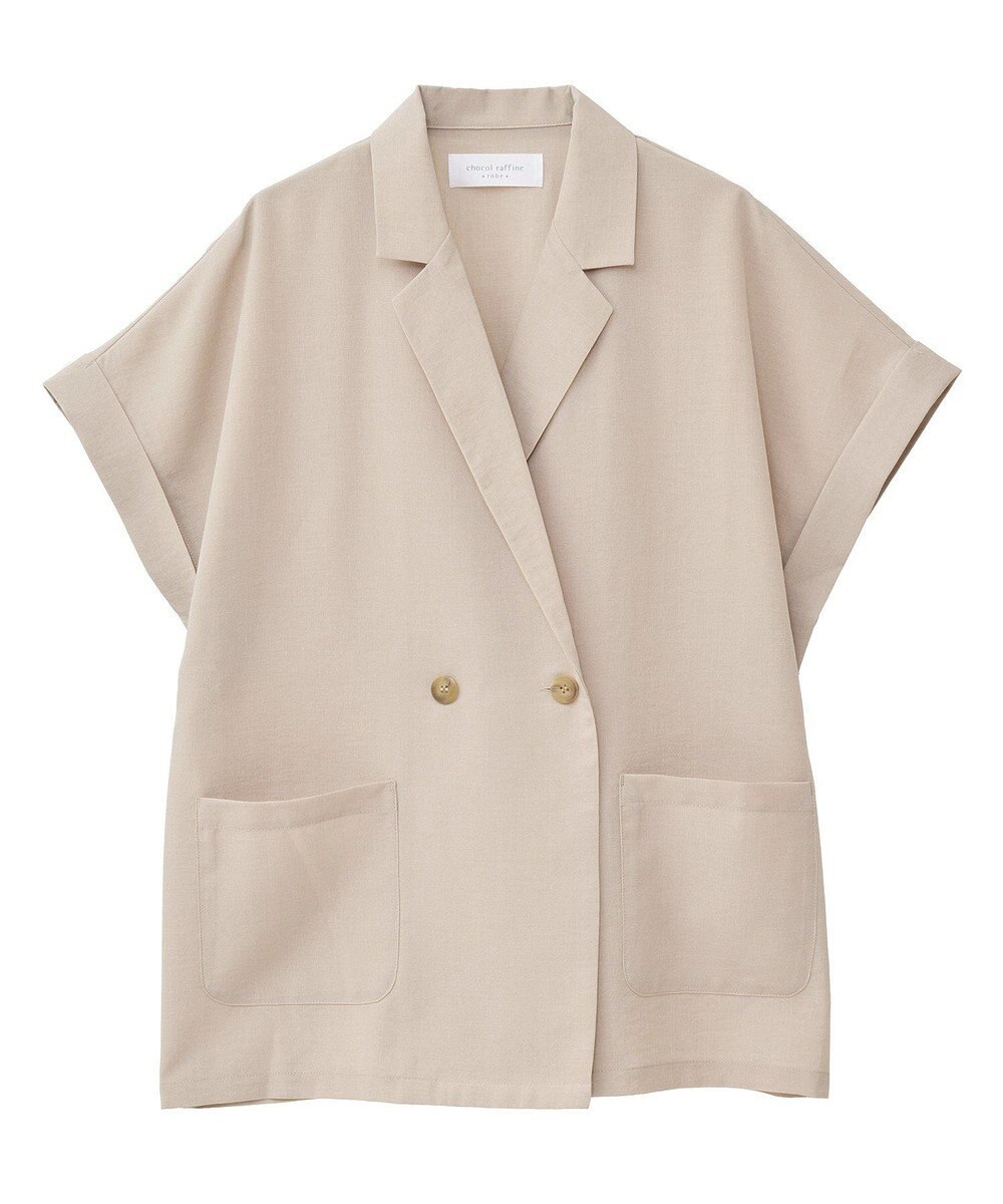 Green Parks 麻調合繊フレンチスリーブジャケット 