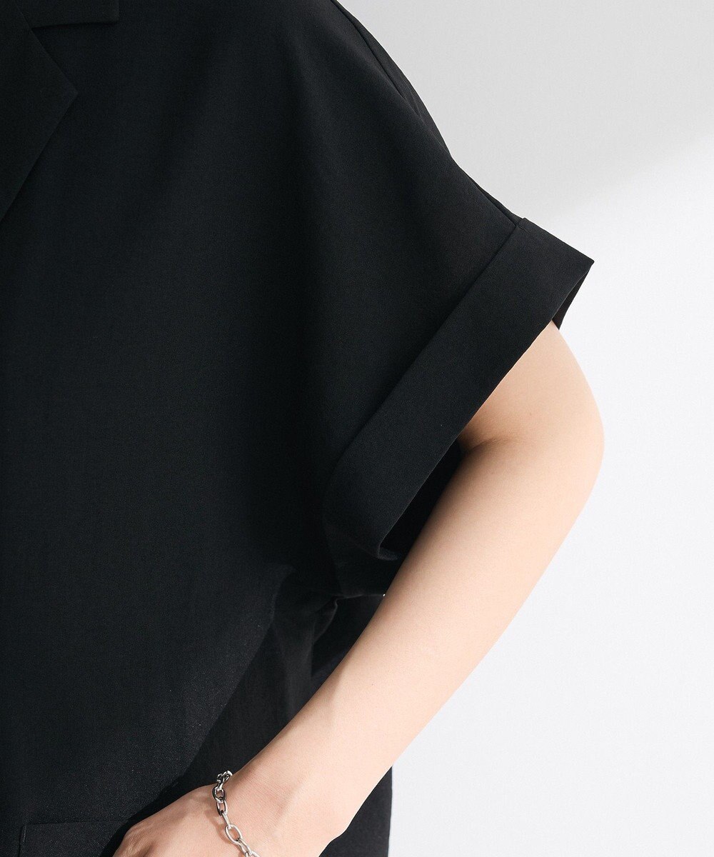 Green Parks 麻調合繊フレンチスリーブジャケット 