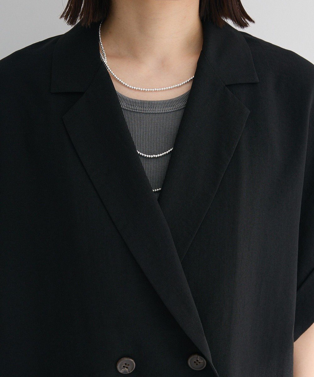 Green Parks 麻調合繊フレンチスリーブジャケット 