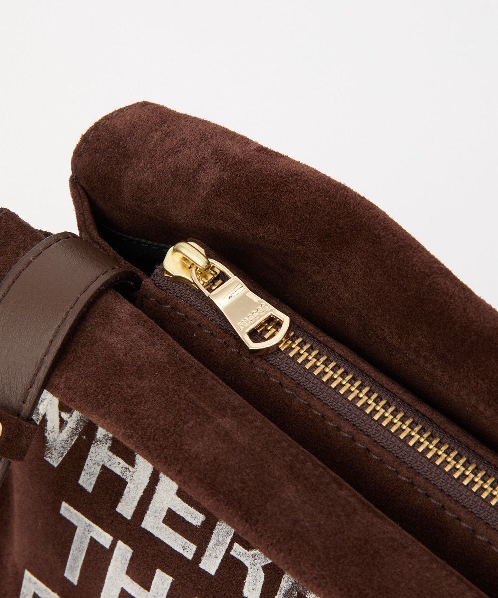 russet ステンシルデザインスエード横長ショルダーバッグ(CE-1640) 