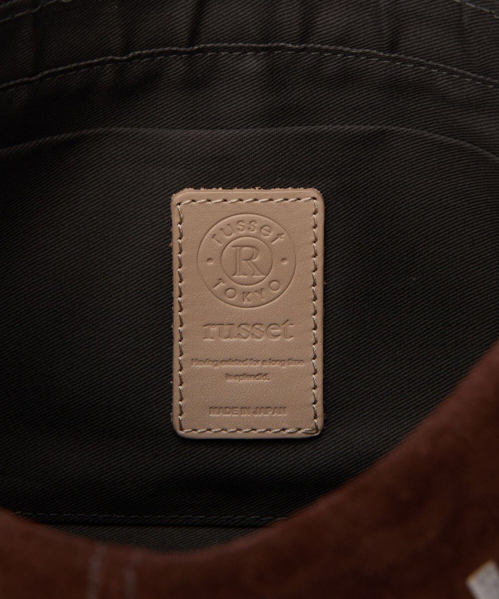 russet ステンシルデザインスエード横長ショルダーバッグ(CE-1640) 