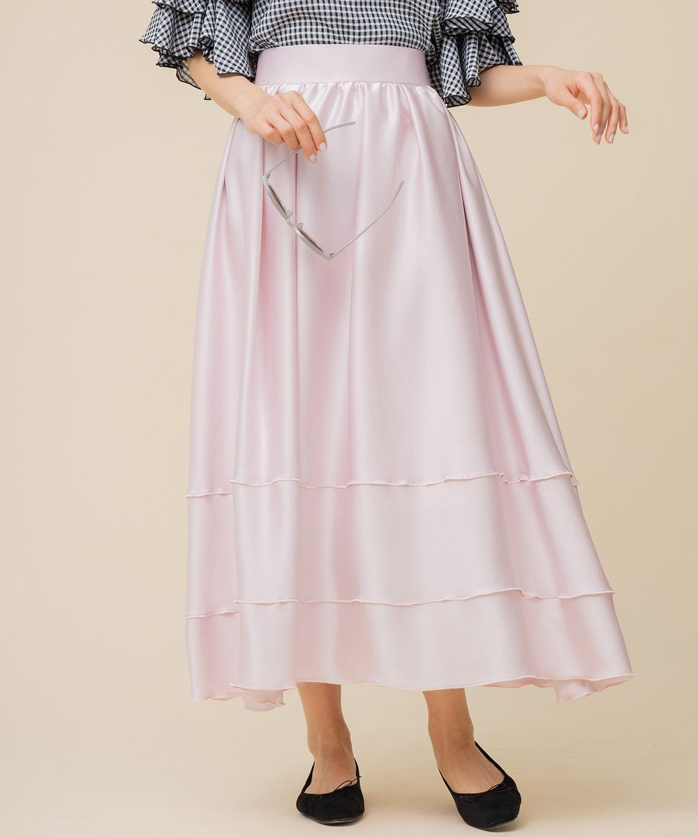 組曲 L 【組曲×setsuko sagittaire】フルールカラー スカート ピンク系