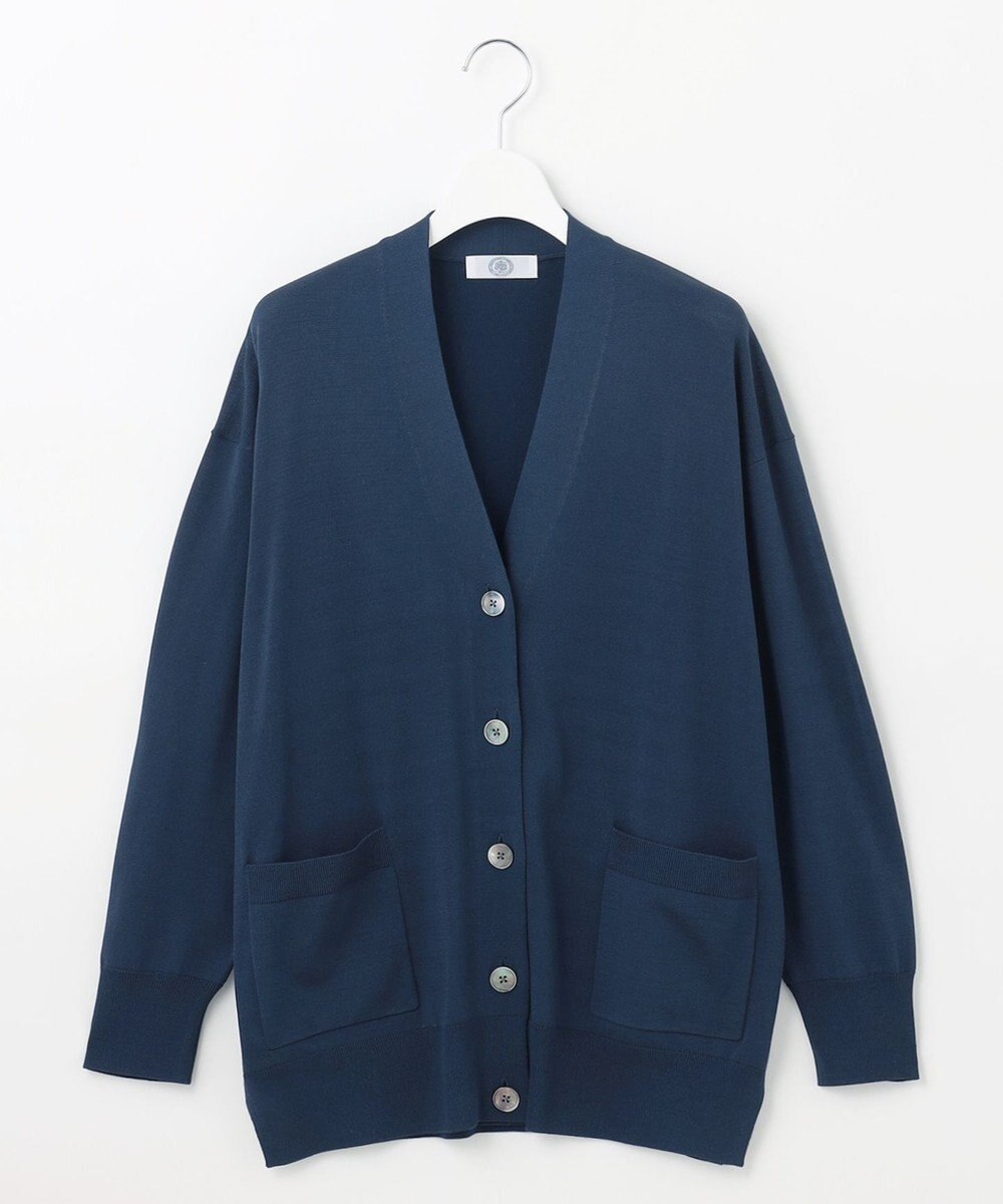 J.PRESS LADIES L 【洗える】シルキーレーヨンストレッチ Vネック カーディガン 