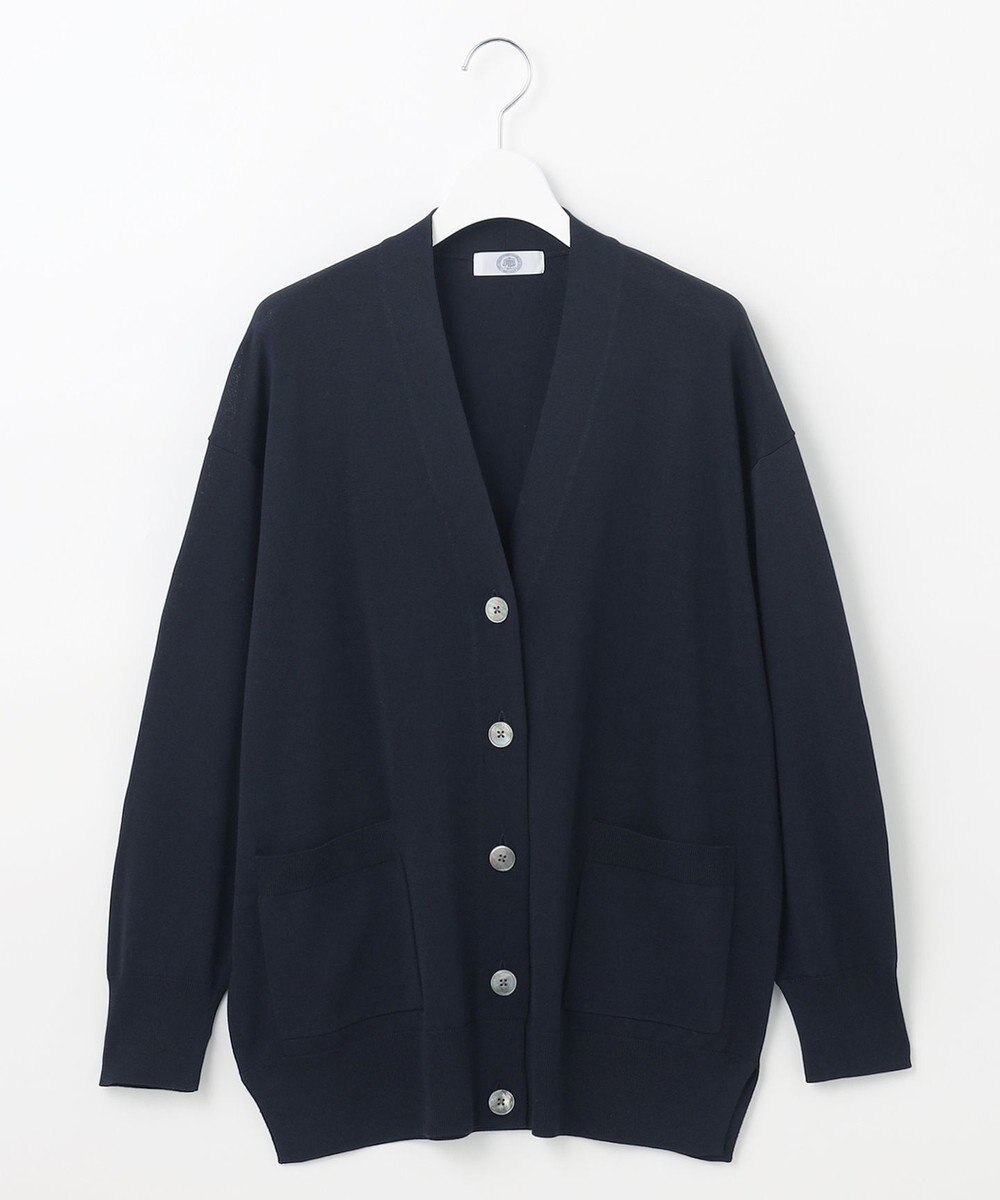 J.PRESS LADIES L 【洗える】シルキーレーヨンストレッチ Vネック カーディガン 