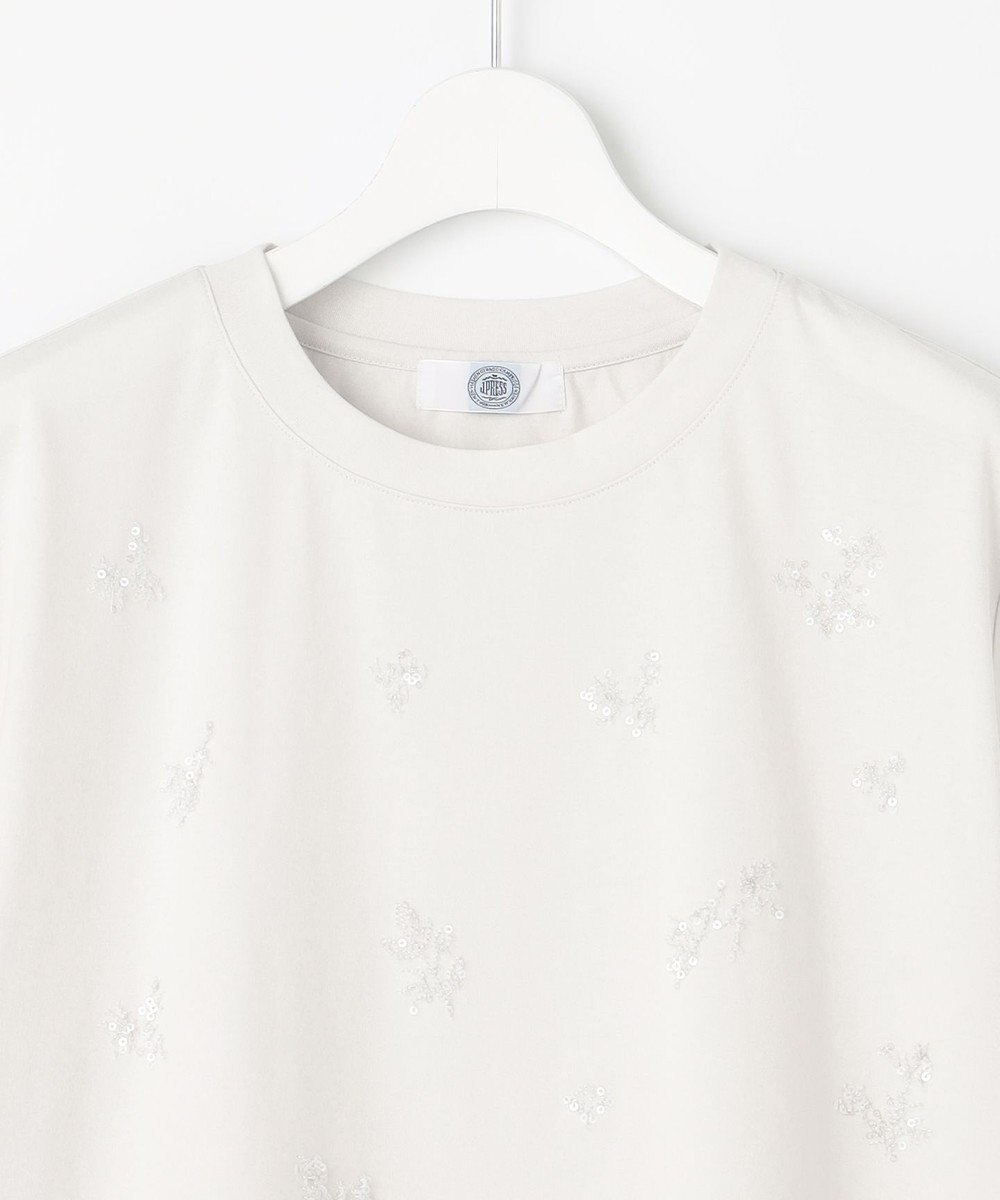 J.PRESS LADIES 【洗える】スパンコール Ｔシャツ 