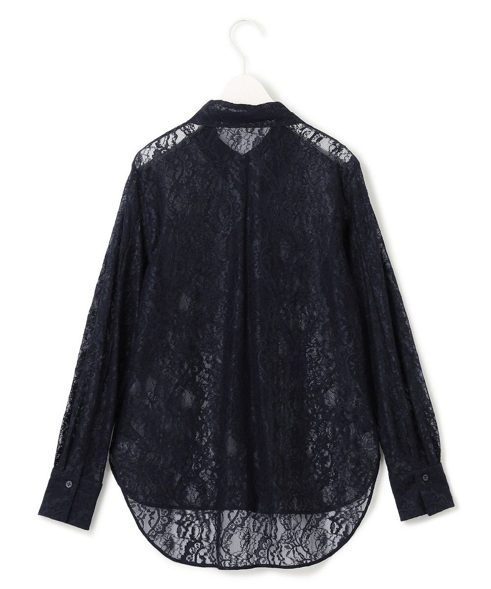 ICB 【洗える】ナイロンラッセルレース バンドカラーシャツ 