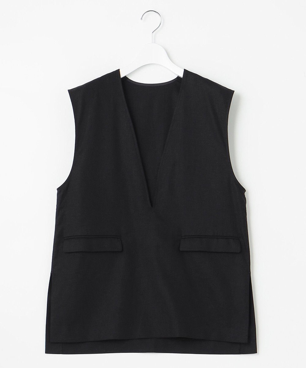 UNFILO 【洗える】リネンミックスツイル ベスト 