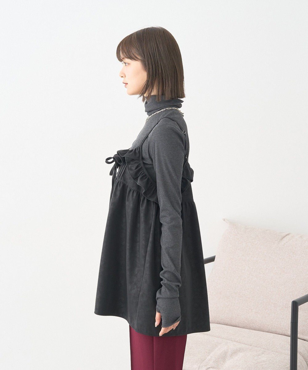 earth music&ecology フェイクレザーキャミチュニック 