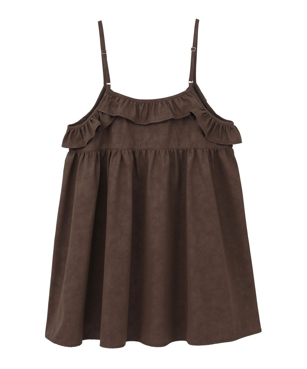 earth music&ecology フェイクレザーキャミチュニック 