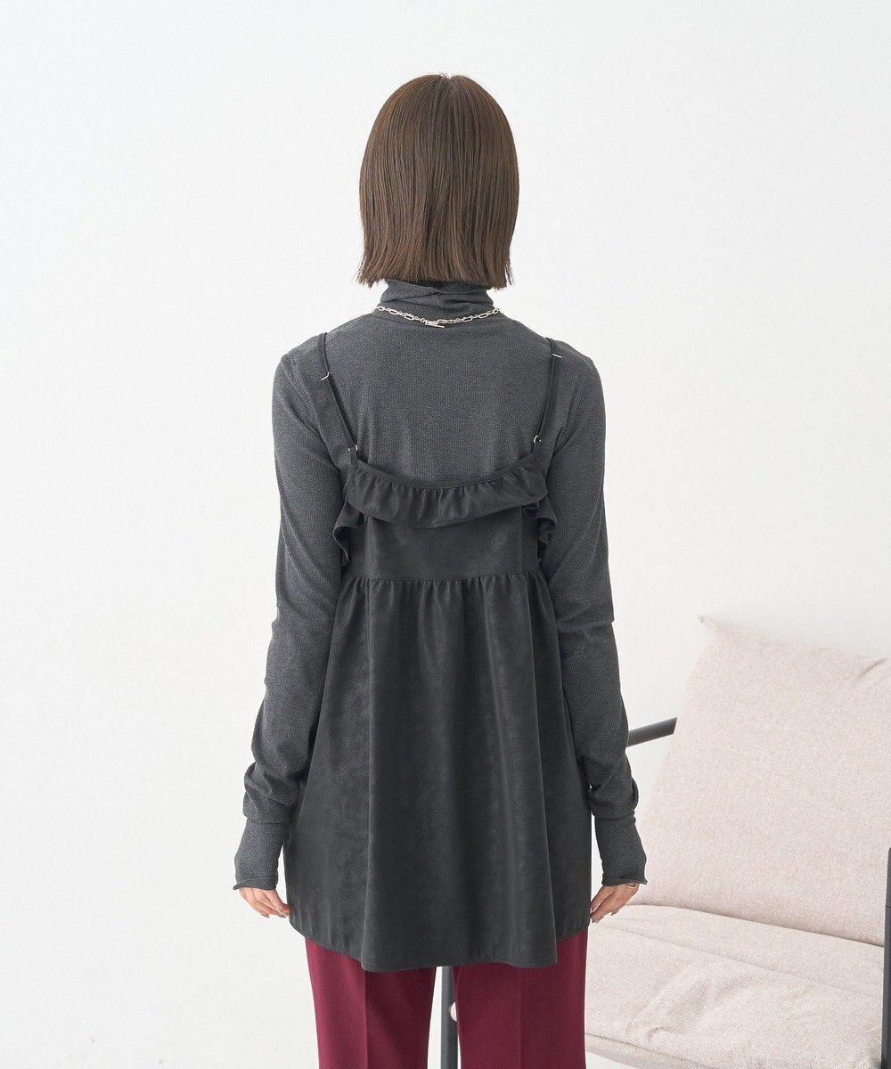 earth music&ecology フェイクレザーキャミチュニック 