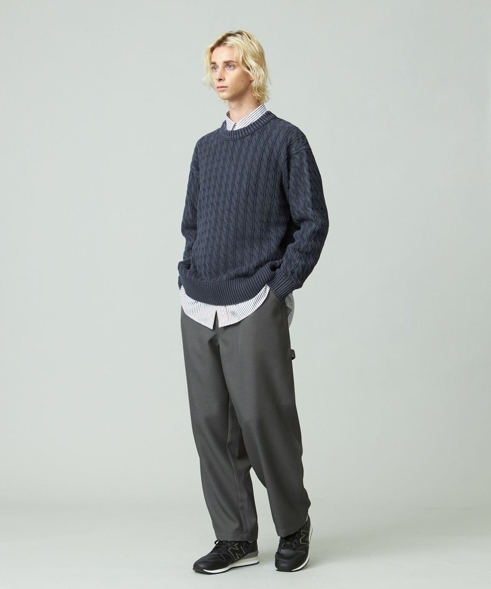 J.PRESS YORK STREET 【UNISEX】ピグメントコットン ケーブルニット 
